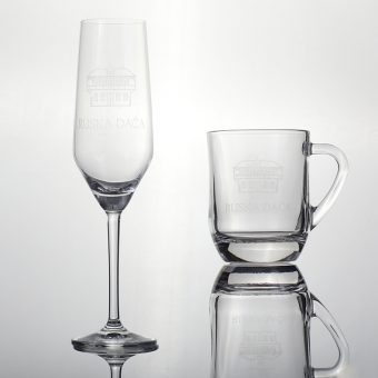 Russian Dacha champagne glass and glass with a handle