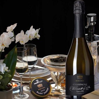 Champagne Russian Dacha and Rushian Dacha caviar