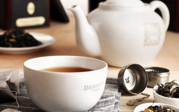 A cup of Dammann Fréres tea at Garden Café Russian Dacha